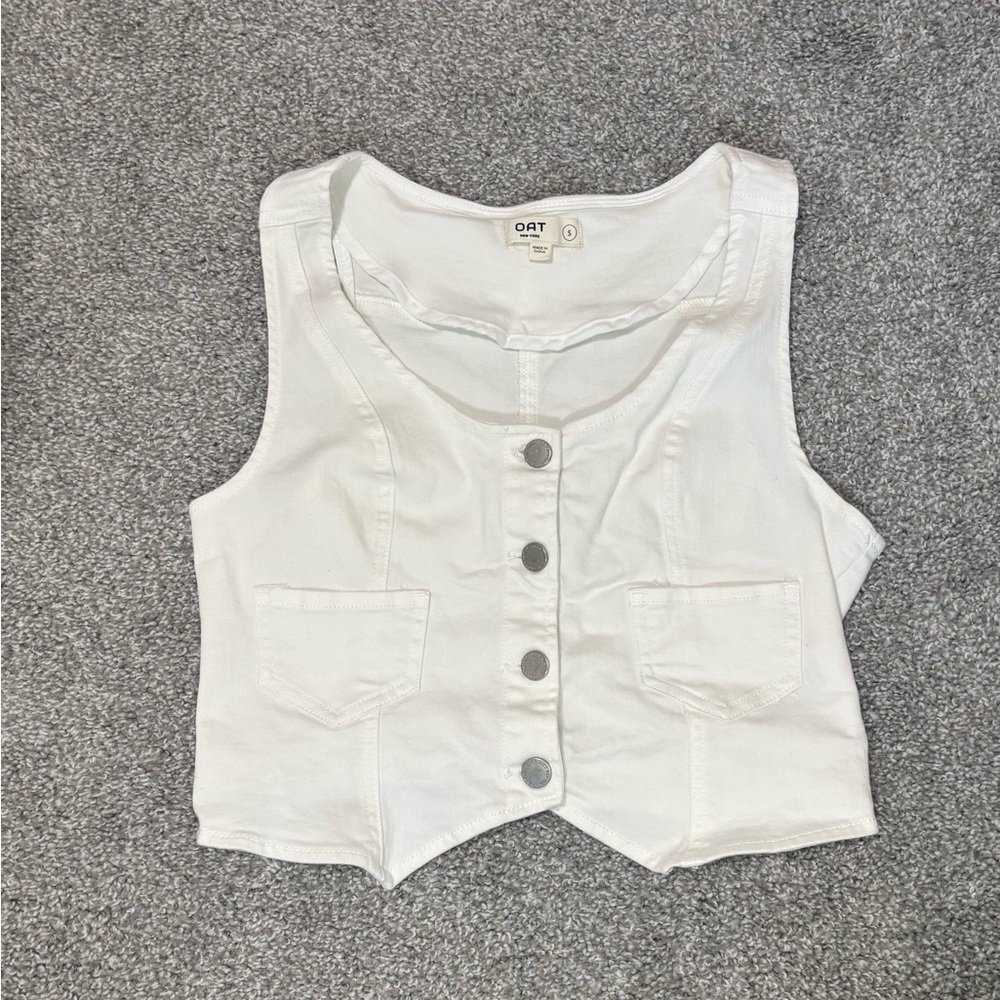 White Button-Down Women's Top